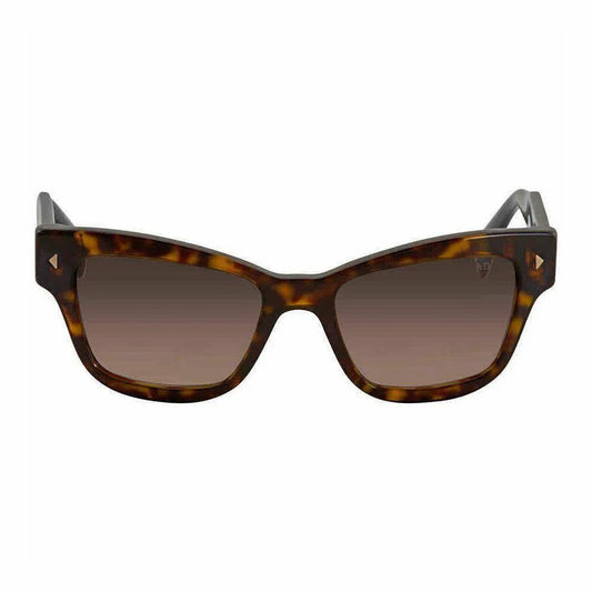 Prada Havana Square Gradient Grey Lens Women's Sunglasses