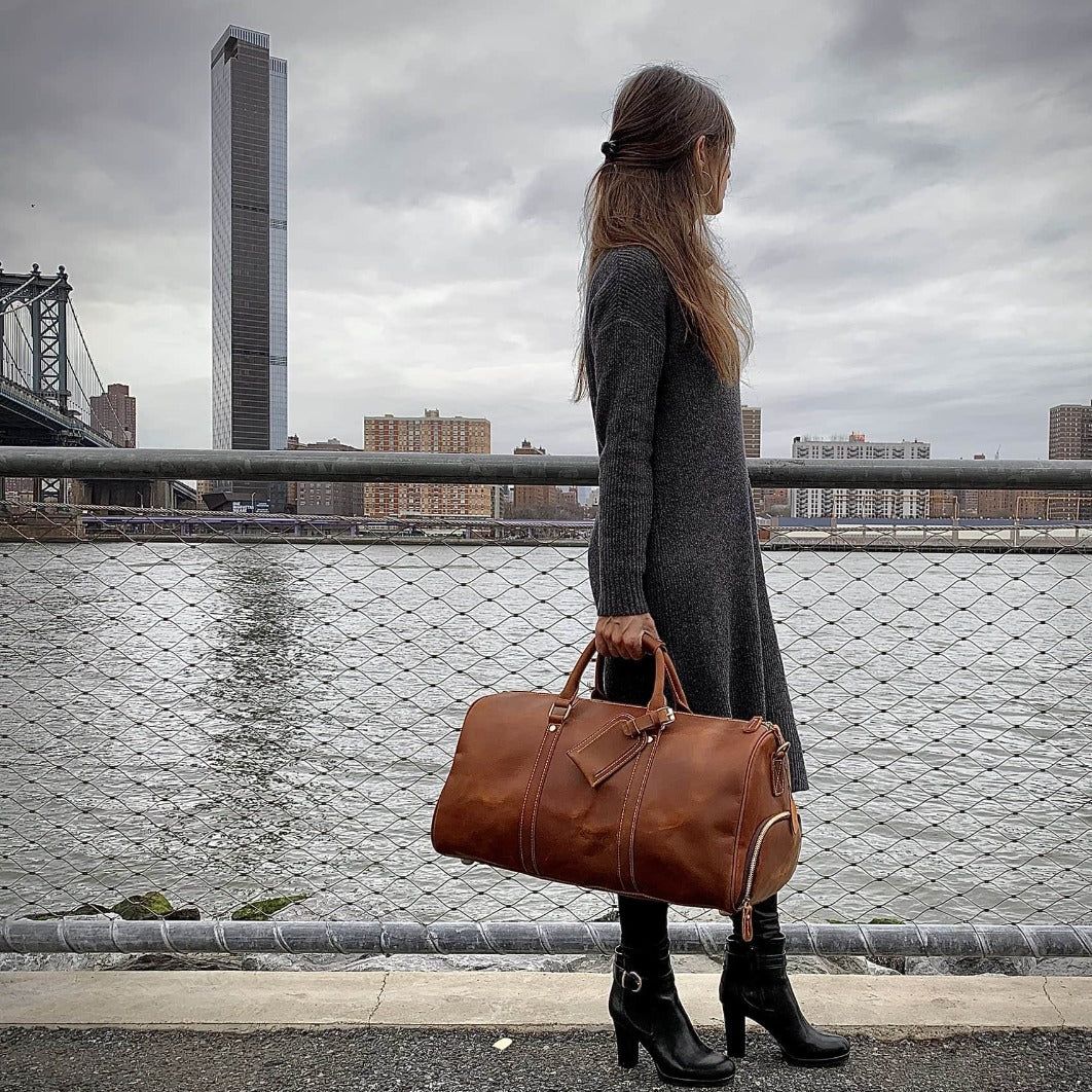 The Dagny Weekender - Large Leather Duffle Bag