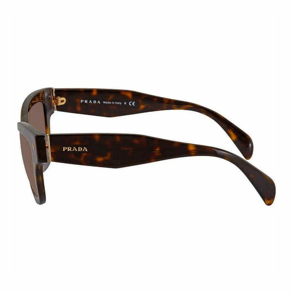 Prada Havana Square Gradient Grey Lens Women's Sunglasses